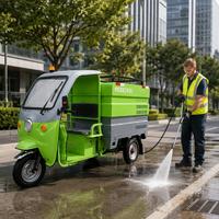 DIKE LB3CX600 Nuevo Vehículo Eléctrico de Tres Ruedas para Lavado a Alta Presión, Tanque de Agua de Acero Inoxidable de 600L, 275 bar, para Limpieza de Calles