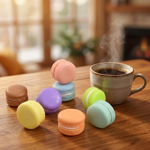 Macarons Artificiales de PVC de Alta Simulación y Durabilidad 2026, Comida Falsa Realista, Adorno de Exhibición de Año Nuevo, Regalo Empresarial, Ojo Vacío Colorido - Product Image 1