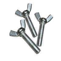 M8 M10 Gal Acier Grade Classe 4.8 8.8 10.9 12.9 Bleu Blanc Zingué ZP Bordée Tête Papillon Aile Machine Vis Filetage DIN318