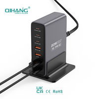 Chargeur USB C multiple GaN 100W, chargeur USB Type C PD, 7 ports, charge rapide 3.0, chargeur de bureau USB