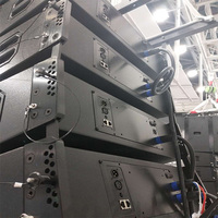 Système de sonorisation Line Array pour église, actif, double 8 pouces, néodyme, avec caisson en contreplaqué, 450W+100W, 50Hz-18K