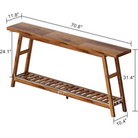 Table console de style farmhouse avec rangement, table d'appoint industrielle pour entrée, couloir, salon