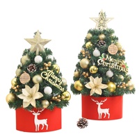 Arbre de Noël miniature de 45 cm, finition brillante moderne et écologique, autres matériaux, ensemble d'arbres de Noël de table pour le salon