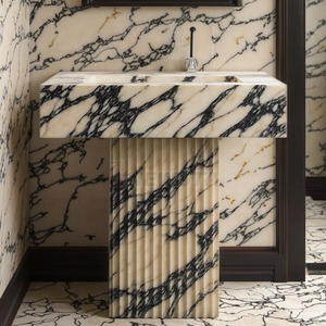 Newstar personalizzabile in marmo Cecilia <span class=keywords><strong>bagno</strong></span> vanità ampio piano di lavoro <span class=keywords><strong>lavabo</strong></span> Calacatta Viola marmo Freestanding <span class=keywords><strong>bagno</strong></span> lavandino - Product Image 6