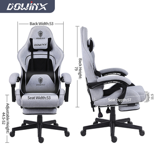 Sillas de Juego Grises para Adultos con Reposapiés, <span class=keywords><strong>Silla</strong></span> Gamer Ergonómica con Respaldo y Altura de Asiento Ajustables, <span class=keywords><strong>Silla</strong></span> para Computadora - Product Image 6