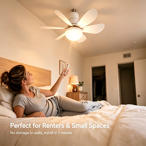 Modern LED 6 Blades Ceiling Fan with Light <b>Remote</b> <b>Control</b> Switch for Bedroom Living Room Decor ABS Material Indoor Use - Product Image 1