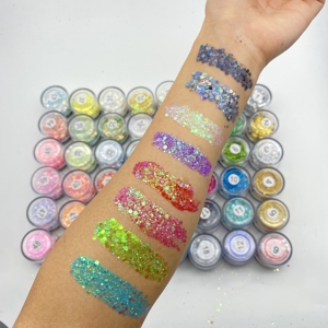 อายแชโดว์เจลครีมกันน้ำแบบวีแกน ผสมกลิตเตอร์ สำหรับแต่งหน้า ติดทนนาน ใช้ได้กับผิวกาย ใบหน้า และเส้นผม - Product Image 4