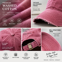 Casquette de baseball en coton délavé et vieilli avec broderie 3D personnalisée, 6 panneaux, style vintage rétro, ajustable, unisexe, casquette de sport vierge pour papa