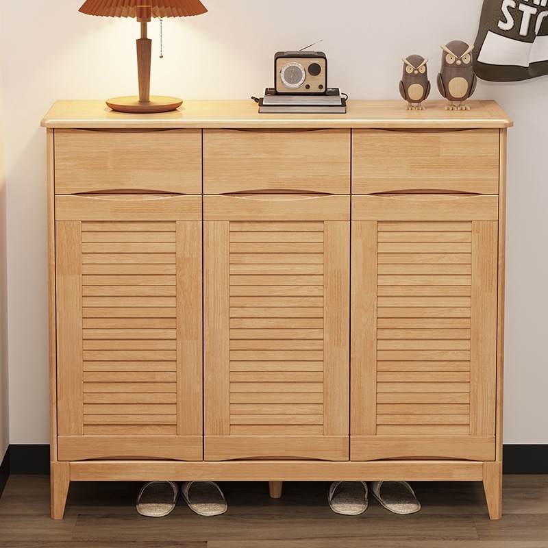Three doors, three drawers [natural wood color]