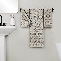 Serviettes de bain en coton à imprimé floral géométrique, douces et absorbantes, pour usage quotidien, spa, hôtel, options de logo personnalisé