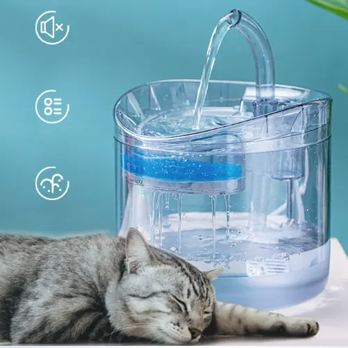 2l Drievoudige Zuivering Volledig Transparant Klein Medium Huisdier Kat Water Dispenser Automatische Kat Waterer Slimme Huisdier Water Fontein