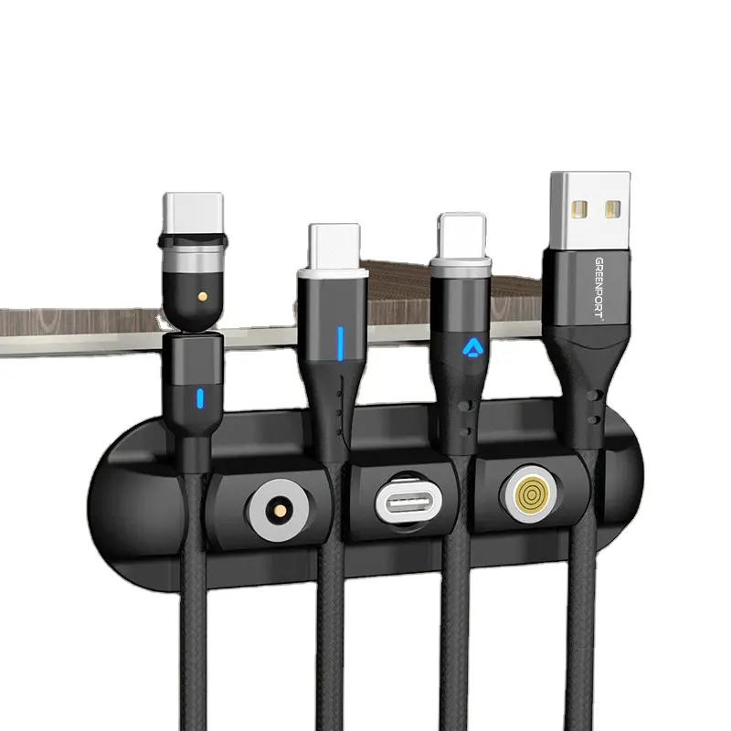 Penahan Kabel USB Silikon Fleksibel, Winder Kabel USB Silikon Pengisian Daya Magnetik, Dudukan Klip Organizer Kabel