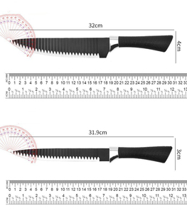 Muestra gratis 6 uds. Juego de cuchillos de Chef recubiertos de cerámica de acero inoxidable Santoku Messer japonés alemán cuchillo de cocina de acero en estuche - Product Image 4
