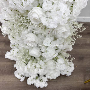 En gros 8x8 Blanc Rose Fleur Carré De Mariage Arche Taille Personnalisée Artificielle Pièce Maîtresse De Mariage Stand Row Runner - Product Image 6