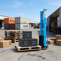 Chariot élévateur électrique portatif auto-chargeur AOMAI 1 tonne, mini chariot élévateur à palettes pour le chargement et le déchargement de petits camions