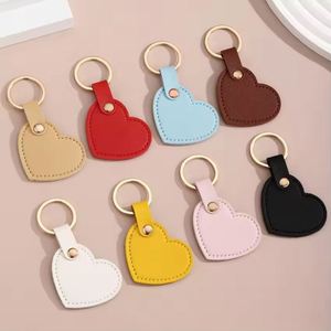 New Creative PU <b>Leather</b> Heart Keychain Simple Bag Pendant Cute Love Shape Couple Charm Fashion Accessories for Handbag Gift - Product Image 3