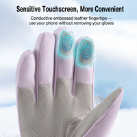 Gants de ski d'hiver pour l'extérieur, doublés de polaire, épais, coupe-vent, thermiques, antidérapants, pour la course sur neige et le jogging matinal