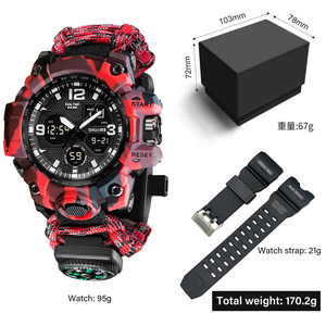 DFS10 camuflaje rojo Vert Multi colores bandas de cuerda trenzada resistente 30ATM relojes tácticos impermeables rescate hombres herramientas de supervivencia - Product Image 3