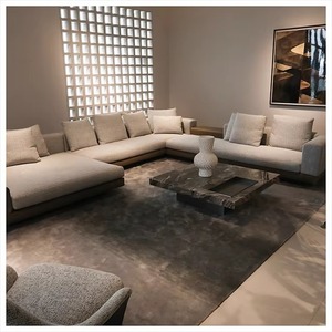 Hiện đại tối giản I-hình Modular sofa <span class=keywords><strong>Set</strong></span> vuông vải góc sofa cho phòng khách cho căn hộ khách sạn và biệt thự - Product Image 4