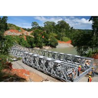 Puente de Acero de Alta Resistencia Tipo Bailey y Truss, Fabricado en China, con Acero Q235/Q355, Duradero de 35 a 50 Años, Aplicación en Escaleras