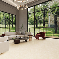 Carrelage en porcelaine effet marbre ivoire crème 750x1500mm, facile à nettoyer, imperméable, pour sol, mur, salon, hôtel
