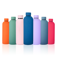 Bouteille d'eau sport en acier inoxydable triple isolation, ensemble de gobelets à sublimation avec couvercle à paille, tasse vierge pour design personnalisé