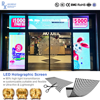 Écrans LED flexibles transparents holographiques RX pour intérieur, affichage mural, publicité sur vitrine, écran vidéo LED en maille adhésive pour fenêtre