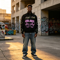 Sweat-shirt polaire à demi-zip Blesstop pour homme, broderie graphique Alien, pull streetwear