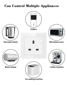 XZJ Tuya <span class=keywords><strong>Wifi</strong></span> Smart <span class=keywords><strong>Socket</strong></span> UK Universal 240V 16A Vidrio templado IP44 Enchufe de pared con material plástico - Product Image 2