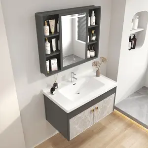 Mobiletto per lavabo armadio a specchio in acciaio mobile da bagno in Mdf con mobiletto a specchio impermeabile