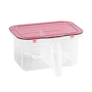 Tarro de especias para cocina con 3 compartimentos, tapa de plástico hermética con cucharas para almacenamiento de condimentos sólidos, tamaño M - Product Image 5