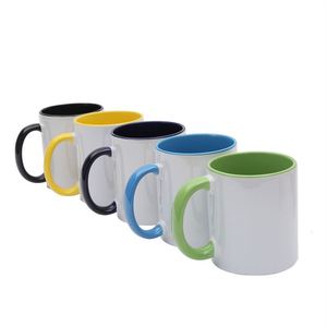 Two Tone Sublimation 11Oz Outer White Inner Colored Blank Heat Press Custom Logo Gift <b>Mug</b> - Product Image 4