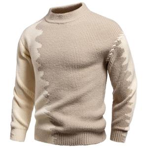 Suéter de <span class=keywords><strong>Cuello</strong></span> <span class=keywords><strong>Alto</strong></span> para <span class=keywords><strong>Hombre</strong></span>, Otoño-Invierno 2025, Costuras en Contraste de Color, Cálido por Dentro - Product Image 3