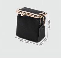 Porte-monnaie en cuir PU véritable, sacs cosmétiques portables et pochette pour baume à lèvres, mini étui de rangement pour monnaie et rouge à lèvres