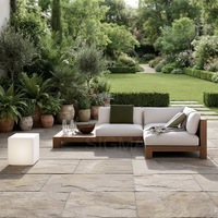 Ensemble complet de meubles de jardin en teck massif SIGMA, comprenant canapé, table à manger et chaises, vente en gros d'usine
