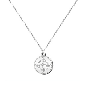 Ciondolo a nodo della strega in acciaio placcato argento con rodiatura alla moda perla d'acqua dolce zircone catena in oro rosa per fidanzamento - Product Image 1
