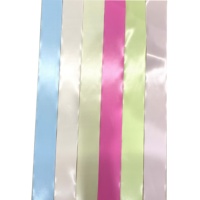 Ruban en polyester mat lisse couleur jaune clair SINOCO, très vendu, double face, en rouleau, pour emballage cadeau et fleurs