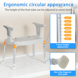 <span class=keywords><strong>Chaise</strong></span> <span class=keywords><strong>de</strong></span> douche rectangulaire avec accoudoirs, siège <span class=keywords><strong>de</strong></span> <span class=keywords><strong>bain</strong></span> réglable en hauteur sur 7 niveaux pour personnes âgées et handicapées, montage sans outils, antidérapant pour <span class=keywords><strong>salle</strong></span> <span class=keywords><strong>de</strong></span> <span class=keywords><strong>bain</strong></span> - Product Image 2