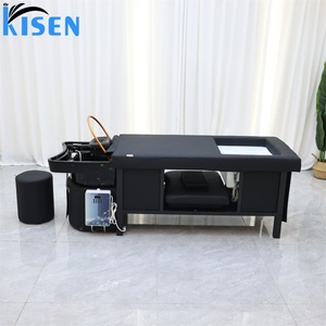 Kisen Table de massage thaïlandaise multifonctionnelle tout-en-un avec lit de shampoing, spa capillaire, circulation d'eau, bain de pieds à vapeur et lavabo pour salon - Product Image 2