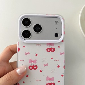 Coque de téléphone portable à motif floral cerise, design tendance, pour iPhone 18 Pro Max, 17 Air, 16 Plus, 15, 14, impression, protection antichoc. - Product Image 4