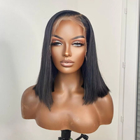 Perruques brésiliennes abordables en cheveux humains lisses avec dentelle frontale, perruques frontales HD en cheveux humains, perruques complètes en dentelle pour femmes noires