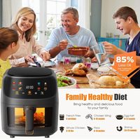 Penggorengan Udara 8L 1300W Tanpa Minyak dengan Layar Sentuh Digital dan Timer, Peralatan Dapur Rumah untuk Makanan Sehat Keluarga