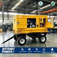 Groupe électrogène mobile silencieux diesel sur remorque, système refroidi par eau, 30KW 40KW 50KW, groupe électrogène portable