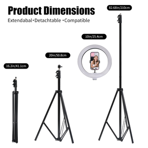 Joystar 10 Inch Ring RGB Color Change Selfie Light 10 Brightness Levels Selfie Light With Tripod for Live Stream/<strong>YouTube</strong>/TikTok - Product Image 5