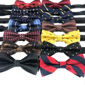 2022 Hele Koop Oem Logo Custom Verstelbare Pre-Gebonden Party Bruiloft Werkende Mannen Vlinderdas Bowtie Bow ties