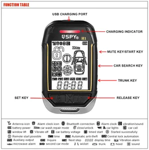 2023 SPY Anti-hijacking Car Security meilleure clé intelligente universelle 2 voies système d'alarme de voiture avec moteur automatique