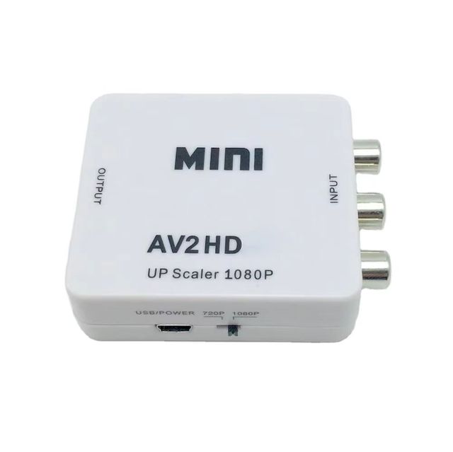 Full HD 1080P AV/RCA to HD Converter Box 3D Style with Video Display and Color Options Factory Price
