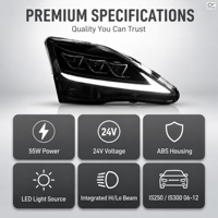 Kit de mise à niveau des phares avant à LED 24V 55W pour Lexus IS250/IS300 avec feux de jour et clignotants dynamiques