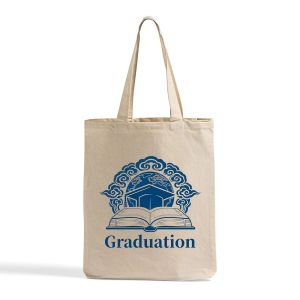 Sacs fourre-tout en coton pour la fête de remise des diplômes des étudiants, sacs promotionnels en gros, sacs de shopping à grande capacité - Product Image 1
