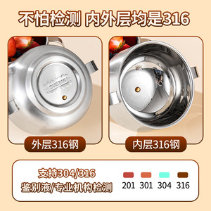 Bol pour enfants en acier inoxydable, double poignée, anti-brûlure, pour aliments pour bébés de 0 à 12 mois - Product Image 5